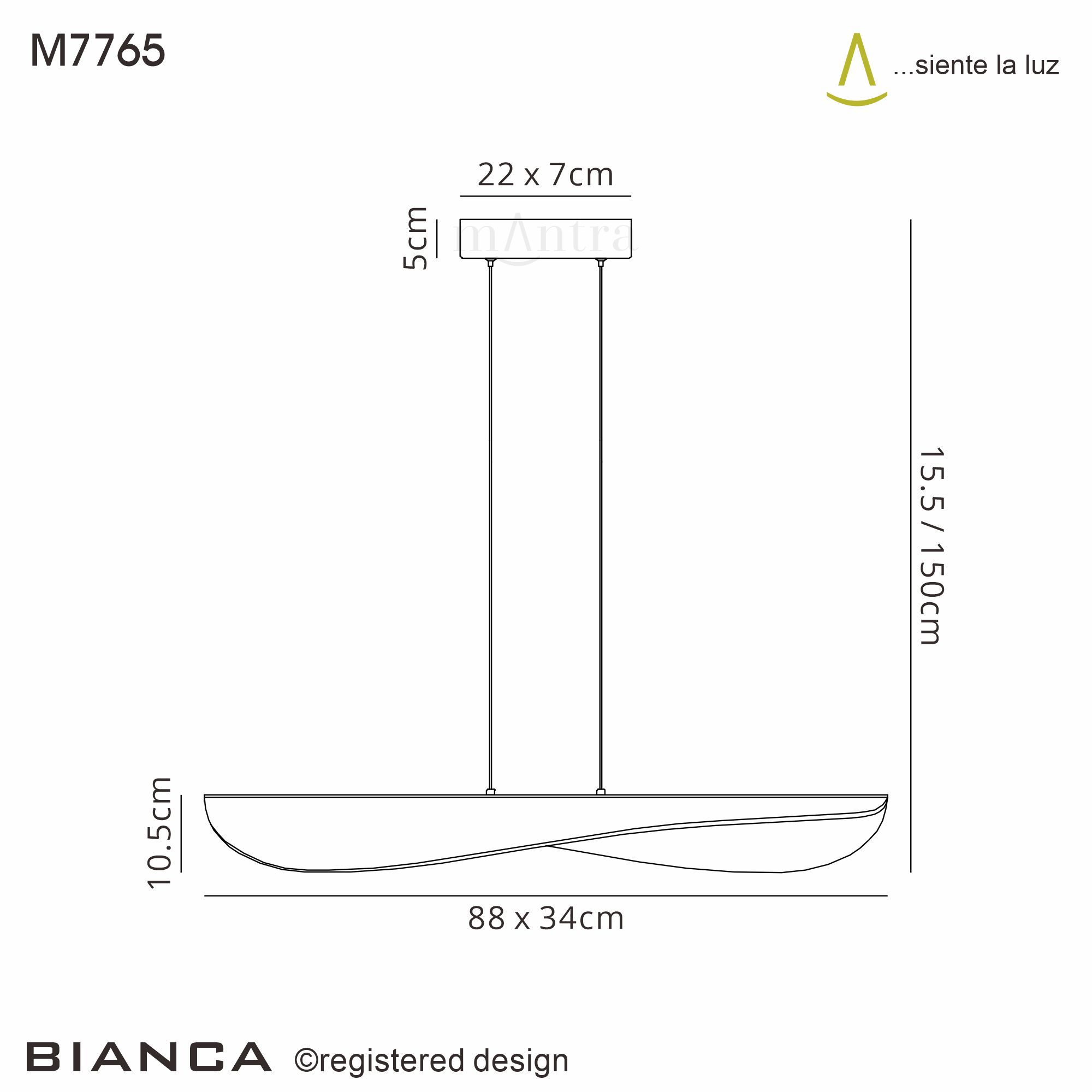 M7765  Bianca Pendant 50W LED